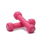 JIMWALT Premium Half Coating Cast iron Neoprene Dumbbells 0.5KG to 10KG Proudly Made in India (0.5+0.5=1, light pink)