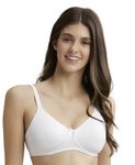 Jockey 1722 Women's Wirefree Non Padded Super Combed Cotton Elastane Stretch Medium Coverage Everyday Bra with Concealed Shaper Panel and Adjustable Straps_White_36C