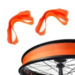 MAXFOOT 26x4.0 Bike Rim Strips, Fat Tire Bicycle Rim Tape, Puncture & Temperature Resistant PVC Inner Tube Protector for Road Bike MTB Bike, Waterproof, Orange, 2 Pcs