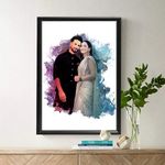 FA6 Personalized Digital Oil Painting Frame - A3 Size Premium Love Gift for Valentine's Day, Anniversary, Special Couple, Home Decor - 12x18 Inch