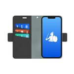DefenderShield EMF Protection & 5G Anti Radiation Compatible with iPhone 12/12 Pro Case - RFID Blocking EMF Shield Detachable Wallet Phone Case with Magnetic Closure (Black)