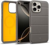 Caseology by SPIGEN Athlex Mag for iPhone 16 Pro Case 6.3-inch Compatible with MagSafe Magnetic Ring, Air Space Technology Rugged Sandstone Texture, Raised Edge Non-Slip Grip Cover - Active Grey