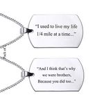 VNOX Jewelry I Used to say I Lived My Life a Quarter Mile at a time Dog Tag Necklace,Graduation Christmas Brother Gift for Best Friend Borther,Pack of 2