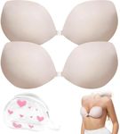 GreatStyler Adhesive Bras 2 Pairs Silicone Sticky Bra Ultra Thin Strapless Invisible Push Up Bra for Backless Dress