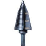 Klein Tools KTSB15 Step Drill Bit No15, Double Fluted, 3-Hole Sizes