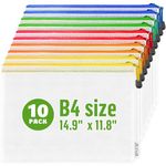 10 Pack Large Mesh Zipper Pouch B4 (12x15in) Mesh Bags with Zipper for Organizing Board Game Puzzle - School Teacher Classroom Organization Zip Storage Bags - Plastic Zipper Pouches - Zippered Pouches