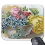 (Precision seamed) Custom Colorful Vintage Floral Roses Mousepad