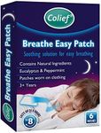 Colief - Breathe Easy Patches - Decongestant Patch for Kids - Eucalyptus and Peppermint - Applies to Clothing - Relieves symptoms of Cold, Flu and Nasal Decongestion - Easy Apply/Remove