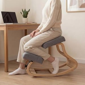NYPOT Ergonomic Kneeling Chair with 2 Knee Pads - Adjustable Height Rocking Knee Chair or for Posture for Home Office Gift Woman - Angled Kneeling Stool