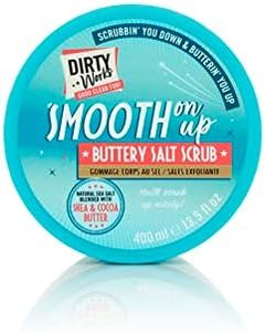 Dirty Works Body Scrub | Smooth On Up Buttery Salt Scrub | Natural Sea Salt Skin Exfoliant with Vitamin E 400ml