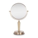 Zadro Anaheim 8.75” Round Non-Lighted Makeup Mirror 5X 1X Magnifying Makeup Mirrors Rotating Head Makeup Mirror for Desk