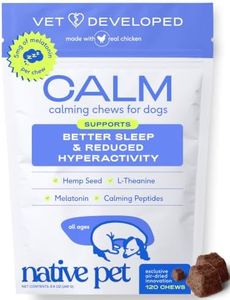Native Pet Calming Chews for Dogs - Melatonin for Dogs Anxiety Relief - Grain Free All Natural Hemp Calming Treats & L-Theanine Helps Manage Stress & Separation Anxiety - Puppy Sleep Aid - 120 Chews
