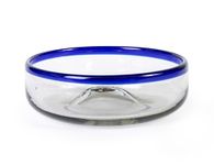 Handmade con Amor Hand Blown Margarita Sat Rimmer, Cobalt-Blue Rim - Mexican glassware