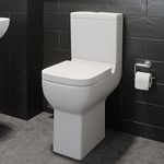 Comfort Raised Height Close Coupled Toilet Bathroom WC Modern White