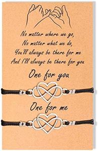 VGWON Pulsera de la Amistad, Pulsera de la Pareja, Amistad Mujeres Graduación Mejor Amigo Regalo de Cumpleaños, 2 Pulseras a Juego Hecho a Mano