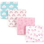 Luvable Friends 4 Piece Flannel Receiving Blanket, Unicorn, One Size