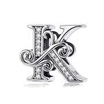 925 Sterling Silver Letter K Charms