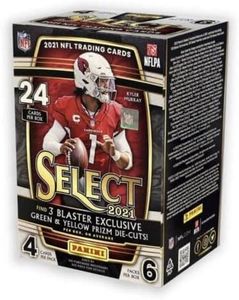 Panini 2021 Select Football NFL Trading Cards Blaster Box (24 Cards/Box) - Green & Yellow Prizm Die-Cuts