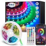 vvuvnem LED Strip Light 15m, Led Lights Music Sync Colour Changing, Ultra-Long RGB Bluetooth Led Lights with Remote App Control, Led Lights for Bedroom Party Indoor Decoration [Energy Class A++]