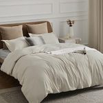 Bedsure Light Khaki Duvet Cover King Size - Soft Double Brushed Duvet Cover for Kids with Zipper Closure, 3 Pieces, Includes 1 Duvet Cover (104"x90") & 2 Pillow Shams, NO Comforter