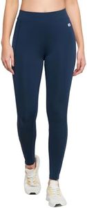 Clovia Women's Slim Fit Polyester Activewear Ankle Length Tights (AB0049P03_Blue_M)