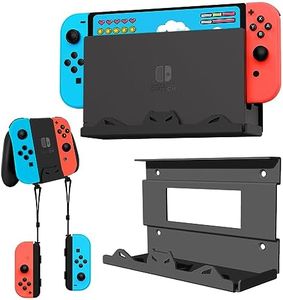 BracNova Wall Mount for Nintendo Switch/Switch OLED -Steel Switch Wall Mount with Controller Holder Safely Store Your Switch Console Near or Behind Your TV