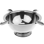 Stinky Cigar Ashtray, 4 Stainless Steel Stirrups, 8-Inch Diameter, 3-Inch Deep, Windproof, Deep Bowl Design, Known As 'The Original Stinky Ashtray, Polished Stainless Steel