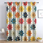 SZLYZM Moroccan Boho Blackout Curtains, Floral Bedroom Curtains & Living Room Curtains 66x90 Inch 2 Panels Set, Thermal Eyelet Drapes Decorative Patterned Window Treatments 90 Drop (Iq-&311)