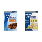Pure Protein Bars - Nutritious, Gluten Free Whey Protein Blend Bars | Chocolate Peanut Butter + Lemon Cake (Pack of 12)