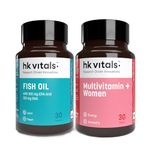 HealthKart hk vitals Multivitamin Plus Women & Fish Oil Capsules 1000mg Omega 3 with 180mg EPA & 120mg DHA (30 Tablets Each) | Combo Pack