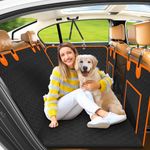 GLOWPOINT Dog Car Back Seat Extender Cover, Hard Bottom Dog Car Seat Cover, Waterproof, Non-Slip, Machine Washable, Dog Car Hammock for Road Trips and Camping, Fits Most Cars, SUVs