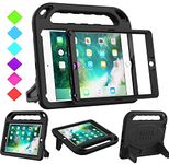 BMOUO Kids Case for iPad 9.7 2018/2017/iPad Air 2/1/Pro 9.7-Built-in Screen Protector Shockproof Handle Convertible Stand Case for iPad 9.7 Inch 2018 (6th Generation)/2017 (5th Generation),Black