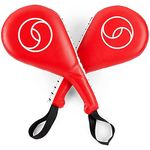 2 Pack Taekwondo Kick Pads, Martial Arts Training Equipment, Kickboxing Striking Target Pads, TKD Sparring Gear (Red)