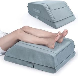 OasisSpace Double Leg Elevation Pillows for After Surgery, Injuries or Rest,Leg Memory Foam Leg Pillow with Velvet Washable Cover for Post-Surgery, Swelling & Comfort