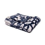 Fusion - Navy Blue Woodland Animals Fleece Blanket (120 x 150cm) - Soft & Cosy - Scandi Throw - Fox, Bear & Rabbit Print Throw in Navy - Forest Animals & Scandinavian Theme Blanket/Throw for Home