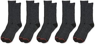 Weatherproof mens 5 Pack Thermal Crew Socks, Black/Grey, 10-13