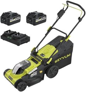 Cordless Lawnmower,40cm Electric Lawn Mower Cordless with 2 x 4.0Ah Batteries,40V Brushless Push Lawn Mower with 45L Grass Collection Bag, 6 Position Height Adjustment Battery Operated Mower