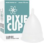 Pixie Soft Menstrual Cup - Most Comfortable Period Cups for Women with Tilted Cervix - Buy One We Give One - Includes Ebook Guide, Flushable Wash Wipes, Lube, & Storage Bag - Tampon & Pad Alternative