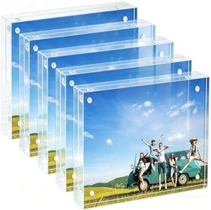 Oubou Picture Frame, 5 Pack 5x7 Solid, 20mm Thick Magnetic Acrylic Desktop