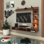 Redwud Gyder Engineered Wood LED Light TV Entertainment Unit TV Cabinet Wall TV Unit for Living Room, Bedroom, Office (Walnut) Ideal for TVs up to 42 inches