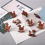 18 Pieces Wooden Horse Pushpins for