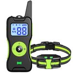 YJWFHPU Dog Shock Collar with Remote - Rechargeable Dog Training Collar with Beep Vibration Safe Shock Modes, 1640FT Shock Collar for Middle to Large Dogs, IP67 Waterproof Training Collar, Green