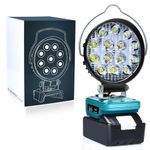 Cordless LED Work Light for Makita 18v Battery, Portable Flood Lights 28W Spotlight Compact Lighting 2800LM with Type C & USB Fast Charging for Camping, Hiking, Fishing,Power Failure,Workshop