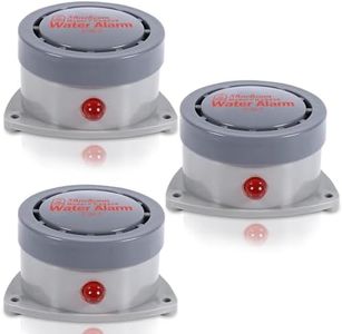 Water Leak Detector 3 Pack, Shackcom Water Alarm 110DB, Wireless, Waterproof & Battery-Operated, Audio and Light Alerts for Bathroom, Kitchen & Home Security (No Batteries Included)