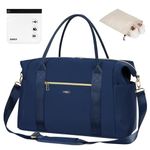 WANDF Cabin Bag 45x36x20 for Easyjet Airlines Underseat Travel Bag with TSA Approved Quart Size Bag & Shoes Bag Holdall Bag Carry on Hand Luggage Weekend Bag for Women and Men (Navy Blue 32L)