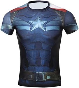 Red Plume Men's Compression Sports Fitness Shirt, Armor Captain T-Shirt (M, Armor+Combat Clothes)