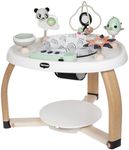 Tiny Love 5-in-1 Here I Grow Stationary Activity Center, Entertainer, Baby and Toddler, 20 Activities, 5 modes of use, 6 Developmental Toys, 0m+, Black & White Décor