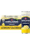 San Pellegrino Italian Sparkling Drinks Tastefully Light Sparkling Lemon Canned Soft Drink 12 x 330ml | 73k Cals per Can