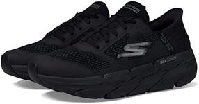 Skechers Womens Max Cushioning Slip-ins - Athletic Workout Running Walking Shoes with Memory Foam Sneaker, Black, 10.5