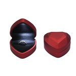 Moon Heart Shape Jewellery Box for Ring With LED Light For Proposal Wedding Engagement (Matt Black)